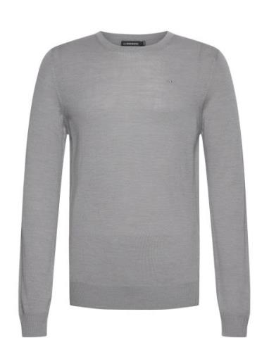 M Merino Blend C-Neck Sweater Tops Knitwear Round Necks Grey J. Lindeb...