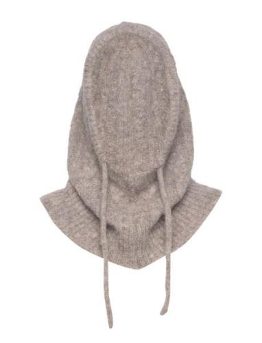 Objmilu Cable Knit Balaclava Rep Accessories Headwear Beanies Grey Obj...