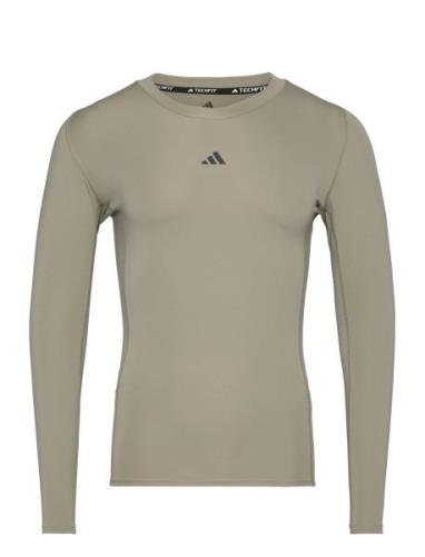 Tf Ls Tee Sport T-shirts Long-sleeved Khaki Green Adidas Performance