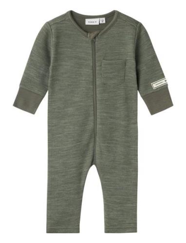 Nbmwyla Wo/Vi Ls Suit Langermet Bodysuit Green Name It