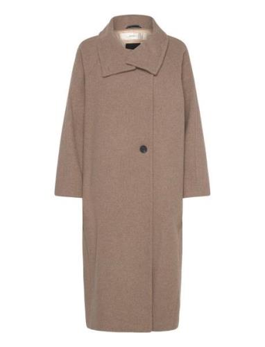 Thoraiw Collar Coat Ullfrakk Frakk Beige InWear