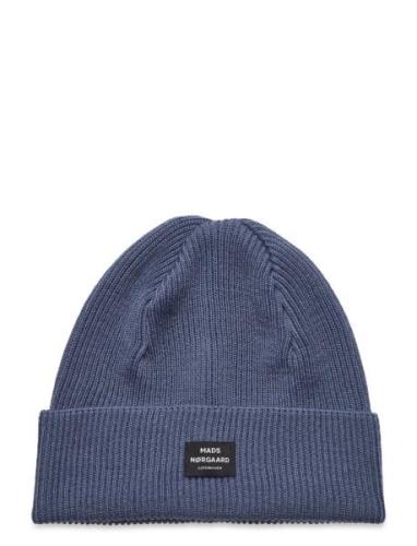 Wool Ask Beanie Accessories Headwear Beanies Blue Mads Nørgaard