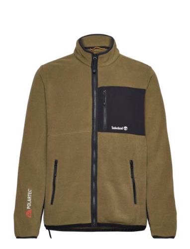 Sherburne Polartec 200 Mix Media Full Zip Fleece Dark Olive Tops Sweat...