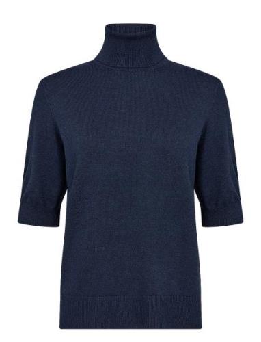 Sc-Dollie Tops Knitwear Turtleneck Navy Soyaconcept