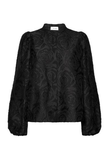 Lr-Inga Tops Blouses Long-sleeved Black Levete Room