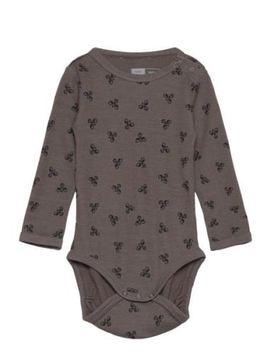 Hmlbambo Body Ls Langermet Bodysuit Brown Hummel