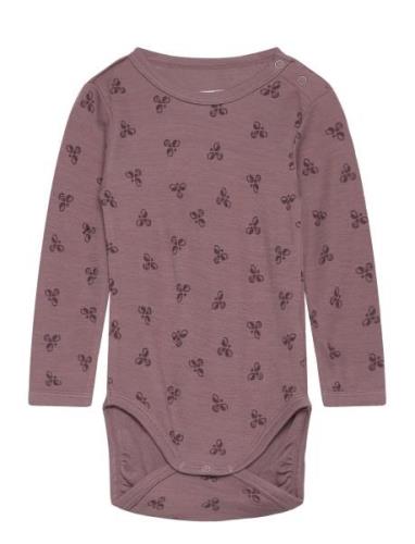 Hmlbambo Body Ls Langermet Bodysuit Pink Hummel