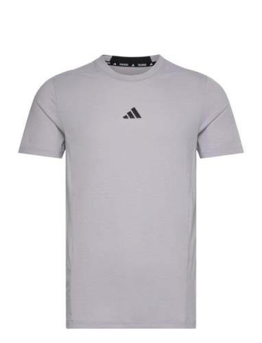 D4T Tee Sport T-shirts Short-sleeved Grey Adidas Performance