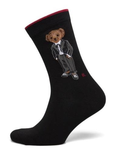 Polo Bear Cotton-Blend Trouser Socks Lingerie Socks Regular Socks Blac...