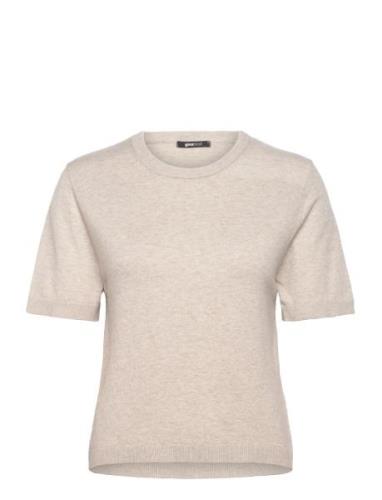 Knitted Tee Tops Knitwear Jumpers Beige Gina Tricot