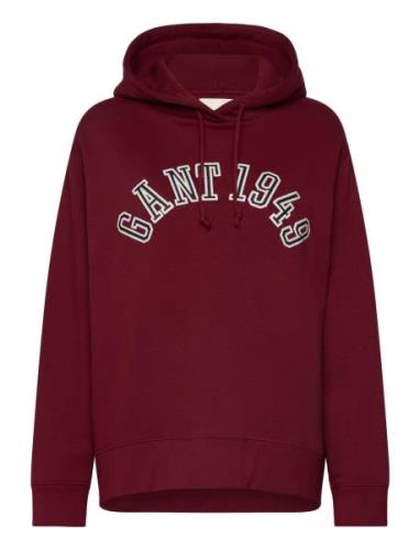 Gant 1949 Arch Hoodie Tops Sweat-shirts & Hoodies Hoodies Burgundy GAN...