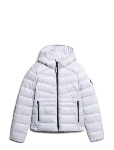 Hooded Fuji Quilt Padded Jkt Fôret Jakke Cream Superdry