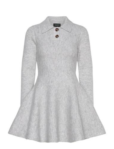 Lexter Mini Volume Knit Dress Kort Kjole Grey Bardot