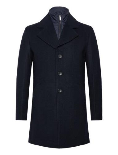 Bs Portmore Slim Fit Coat Ullfrakk Frakk Navy Bruun & Stengade