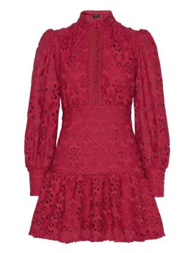 Remy Lace Dress Kort Kjole Red Bardot