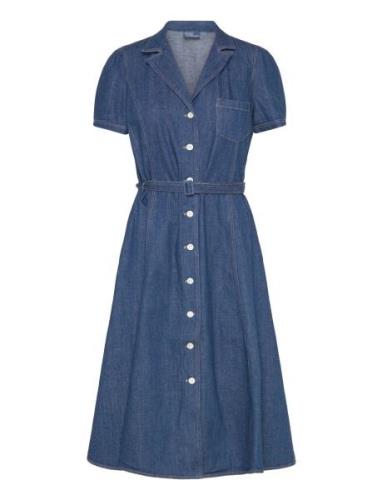 Butt D Denim Midi Dress Knelang Kjole Blue Polo Ralph Lauren