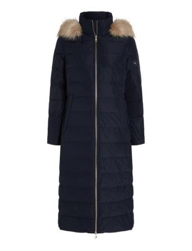 Heritage Down Tyra Maxi With Fur Fôret Kåpe Navy Tommy Hilfiger