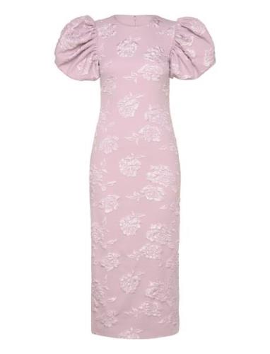 Jacquard Midi Dress Knelang Kjole Pink ROTATE Birger Christensen