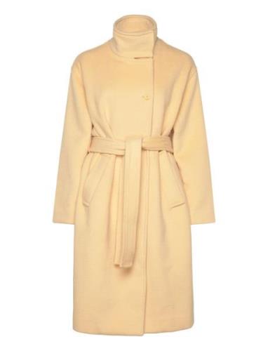 Long Sleeve High Collar Coat, 2268 Ullfrakk Frakk Yellow STINE GOYA