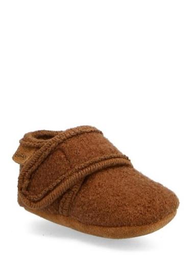 Baby Wool Slippers Tøfler Innesko Brown En Fant