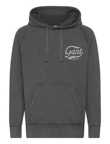 Heavy Wash Hoodie Tops Sweat-shirts & Hoodies Hoodies Grey GANT