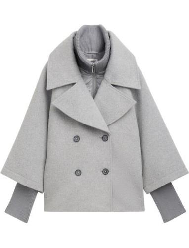 Padded Cape Jacket Ulljakke Jakke Grey Tom Tailor