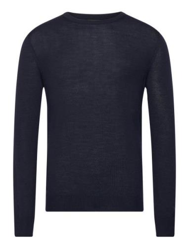 M Merino Blend C-Neck Sweater Tops Knitwear Round Necks Navy J. Lindeb...