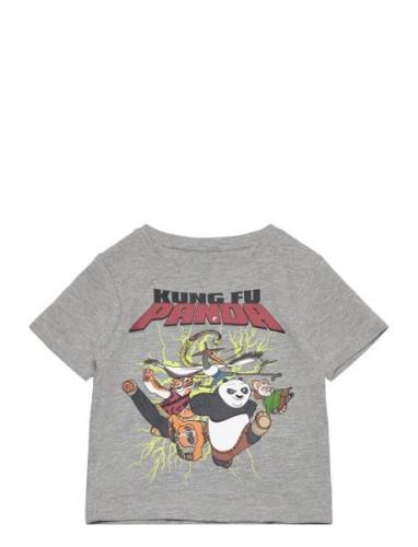 Nmmjac Kungfupanda Nreg Ss Top Box Sky Tops T-shirts Short-sleeved Gre...