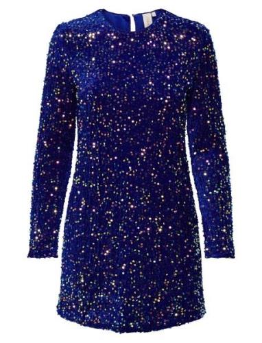 Onlanika Sequin Ls Dress Wvn Kort Kjole Navy ONLY