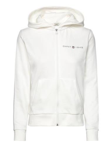 Reg Printed Graphic Zip Hood Tops Sweat-shirts & Hoodies Hoodies White...