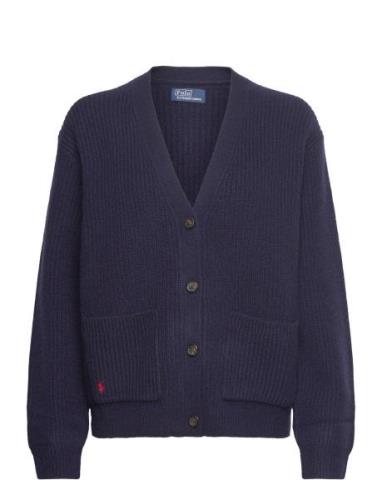 Wool-Cashmere V-Neck Cardigan Tops Knitwear Cardigans Navy Polo Ralph ...