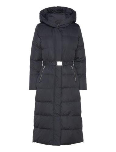 Belted Hooded Down Coat Fôret Kåpe Navy Lauren Ralph Lauren