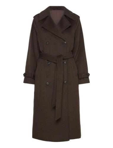 Bs Kaylee Coat Ullfrakk Frakk Brown Bruun & Stengade