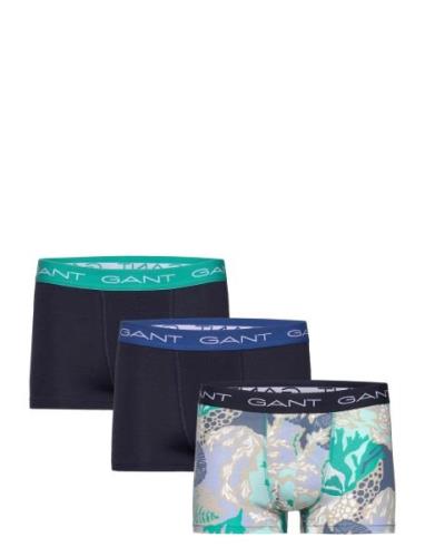 Sea Print Trunk 3-Pack Boksershorts Navy GANT