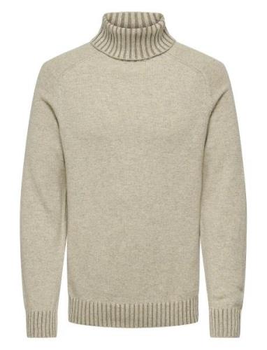 Onseddy Reg 7 Wool Roll Knit Tops Knitwear Turtlenecks Cream ONLY & SO...