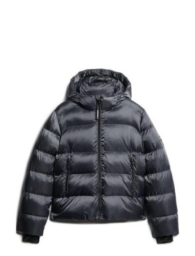 Hooded Luxe Sports Puffer Fôret Jakke Navy Superdry