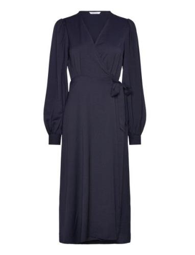 True Wrap Dress Maxikjole Festkjole Navy Bubbleroom