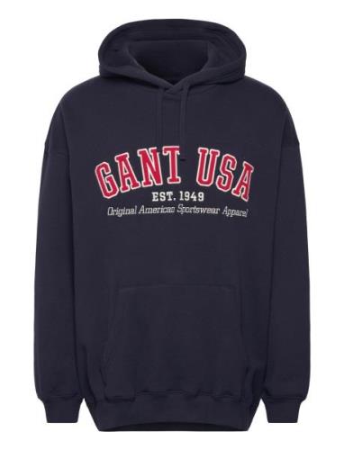 Gant Usa Hoodie Tops Sweat-shirts & Hoodies Hoodies Navy GANT