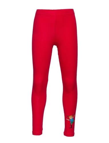 Pippi Leggings Bottoms Leggings Red Pippi Langstrømpe