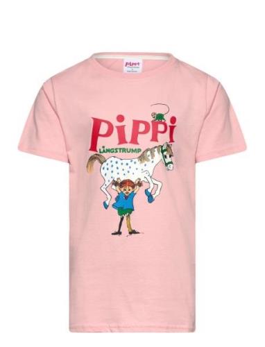 Pippi T-Shirt Tops T-shirts Short-sleeved Pink Pippi Langstrømpe