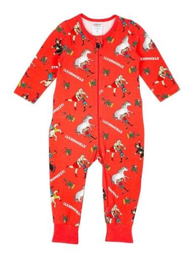 Strongest Pyjamas Pyjamas Sie Jumpsuit Red Pippi Langstrømpe