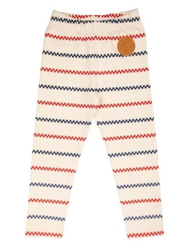 Square Stripe Leggings Bottoms Leggings Cream Pippi Langstrømpe