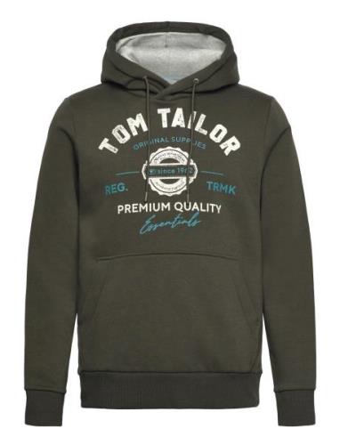 Hoodie With Print Tops Sweat-shirts & Hoodies Hoodies Khaki Green Tom ...