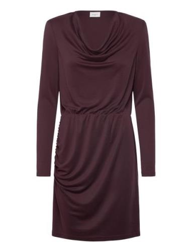 Orion Jersey Mini Dress Kort Kjole Burgundy Dante6