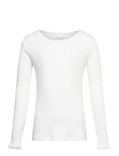 Nkfnamma Ls Slim Top Tops T-shirts Long-sleeved T-shirts White Name It