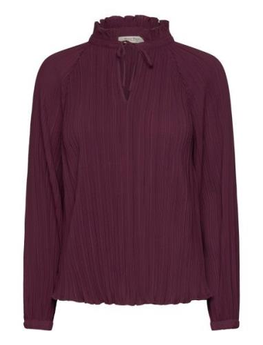 Myrapw Bl Tops Blouses Long-sleeved Burgundy Part Two