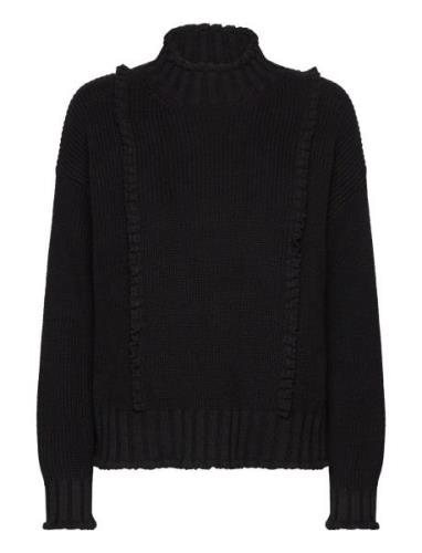 Elyssapw Pu Tops Knitwear Jumpers Black Part Two