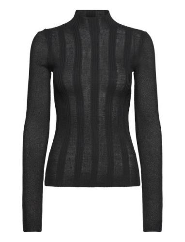 Lace Open Stitch Sweater Tops Knitwear Jumpers Black Calvin Klein