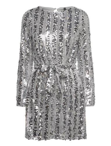 Vmefa Ls Short Dress Jrs Kort Kjole Silver Vero Moda