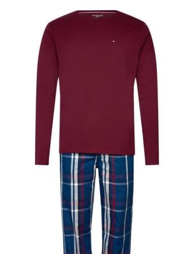 Ls Pj Set Woven - Boxed Pyjamas Burgundy Tommy Hilfiger